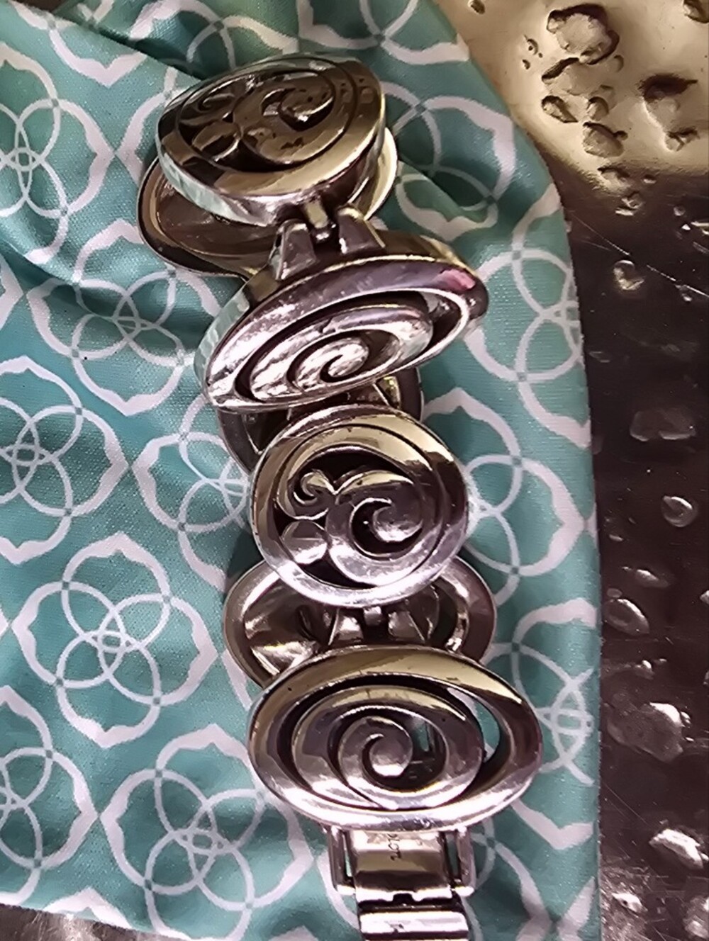 Brighton Silver Scroll Link Bracelet | Heart Toggle | Gift Pouch Included - Picture 2 of 3